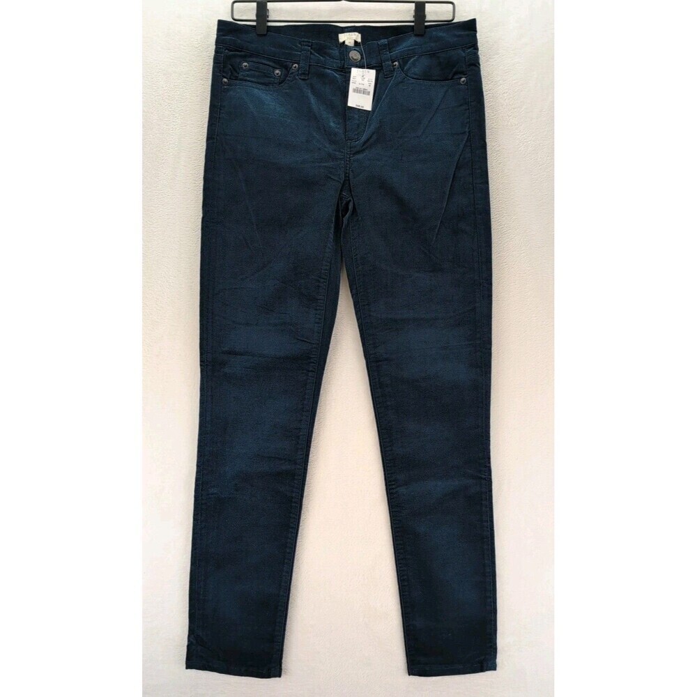 J.Crew Velvet Stretch Midrise Skinny Jeans Size 30 Midnight Sea NWT